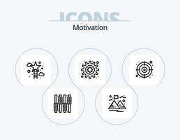 pack d'icônes de ligne de motivation 5 conception d'icônes. appui des mains. préféré. feuille. se soucier. calendrier vecteur