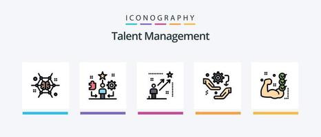 ligne de gestion des talents remplie de 5 packs d'icônes, y compris l'utilisateur. direction. d'accord. université. chapeau. conception d'icônes créatives vecteur