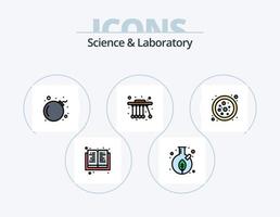 pack d'icônes remplies de ligne scientifique 5 conception d'icônes. . test. pendule. sang. test vecteur