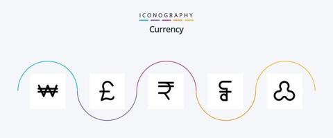 ligne de devise remplie de pack d'icônes plat 5 comprenant. crypto-monnaie. finance. chaîne de blocs. espèces vecteur