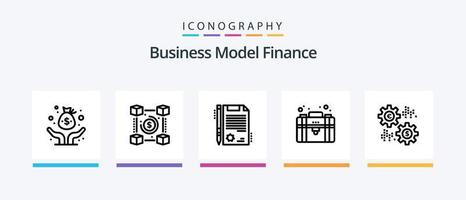 pack d'icônes de la ligne de financement 5, y compris la blockchain. planification. paiement. entreprise. rapport. conception d'icônes créatives vecteur