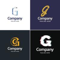 lettre g grand logo pack design création de logos modernes créatifs pour votre entreprise vecteur