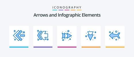 pack d'icônes flèche bleue 5 comprenant. complet. . conception d'icônes créatives vecteur
