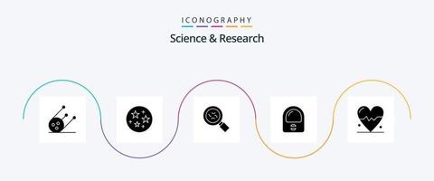 pack d'icônes de glyphe scientifique 5 comprenant. virus. science. battre vecteur