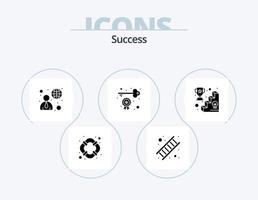 pack d'icônes de glyphe de succès 5 conception d'icônes. succès. opportunité. connexion. clé du succès. réalisation vecteur