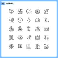 concept de 25 lignes pour les sites Web mobiles et les formes d'applications de travail abonnement discussion chat éléments de conception vectoriels modifiables vecteur
