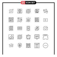 concept de 25 lignes pour les sites Web mobiles et les applications emplacement de l'ordinateur objectif jour de la souris éléments de conception vectoriels modifiables vecteur