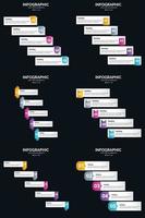 rendez votre présentation plus attrayante avec six infographies et chronologies vectorielles vecteur