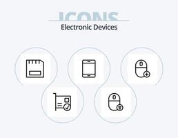 pack d'icônes de ligne d'appareils 5 conception d'icônes. dispositifs. ajouter. dispositifs. matériel. conduire vecteur
