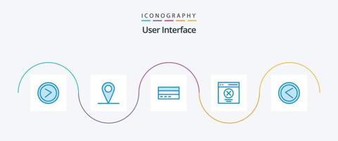 pack d'icônes bleues de l'interface utilisateur 5, y compris l'utilisateur. interface. carte. erreur. utilisateur vecteur