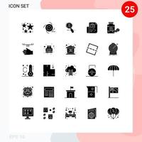 ensemble de 25 symboles d'icônes d'interface utilisateur modernes signes pour les ressources documentaires éléments de conception vectorielle modifiables hr personnels galaxy vecteur