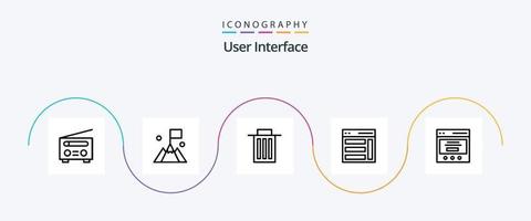 pack d'icônes de la ligne 5 de l'interface utilisateur, y compris le droit. communication. utilisateur. poubelle vecteur