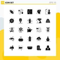 ensemble de 25 symboles d'icônes d'interface utilisateur modernes signes pour l'homme de chimie de laboratoire parler des éléments de conception vectoriels modifiables humains vecteur