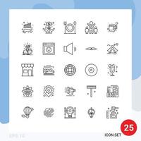 concept de 25 lignes pour sites Web mobiles et applications tasse à thé investissement personnes société éléments de conception vectoriels modifiables vecteur