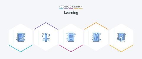 apprendre le pack d'icônes bleues 25, y compris le prix. apprentissage. apprentissage. éducation. fichier doc vecteur