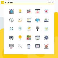 interface mobile ensemble de couleurs plates de 25 pictogrammes d'éléments de conception vectoriels modifiables de confidentialité chemise ddos automne feuille vecteur