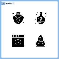 groupe de glyphes solides modernes pour nacklace mac flacon électrique bouilli éléments de conception vectoriels modifiables vecteur