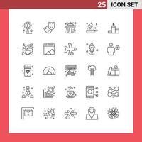 pack de 25 symboles universels de succès romance cupcake amour cuisine éléments de conception vectoriels modifiables vecteur