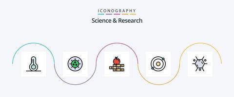 pack d'icônes plat 5 rempli de ligne scientifique, y compris. éducation. science. la biologie vecteur