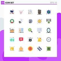interface mobile ensemble de 25 pictogrammes de certificat approuvé d'équipement acceptant les éléments de conception vectorielle modifiables de gobelet jetable vecteur