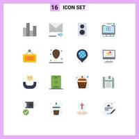 pack d'icônes vectorielles stock de 16 signes et symboles de ligne pour le dispositif de gestion prochain haut-parleur d'ordinateur pack modifiable d'éléments de conception de vecteur créatif