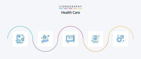 pack d'icônes bleues de soins de santé 5, y compris le sexe. d'accord. machine. liste. décharge vecteur