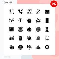 25 concept de glyphe solide pour les sites Web mobiles et les applications id hyperlien cycle chaîne lien éléments de conception vectoriels modifiables vecteur