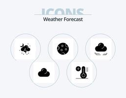 pack d'icônes météo glyphe 5 conception d'icônes. croissant. vent. lune. temps. nuit vecteur