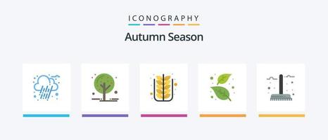 pack d'icônes plat 5 d'automne, y compris l'automne. nature. automne. feuille. cendre. conception d'icônes créatives vecteur