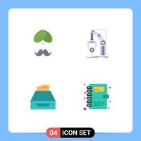 pack d'interface utilisateur de 4 icônes plates de base d'éléments de conception vectoriels modifiables de l'homme de la main hindou turba vecteur