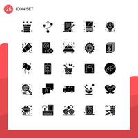 25 concept de glyphe solide pour les sites Web mobiles et les applications pensant aux arts des employés éléments de conception vectoriels modifiables pour ordinateur portable créatif vecteur