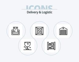 pack d'icônes de livraison et de ligne logistique 5 conception d'icônes. cylindre. peut. la logistique. transport. services d'expédition vecteur