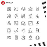 25 icônes créatives signes et symboles modernes de l'économie de gestion pain alimentaire interne éléments de conception vectoriels modifiables vecteur