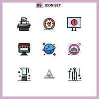 pack d'icônes vectorielles stock de 9 signes et symboles de ligne pour les achats en ligne speed shop avertissement éléments de conception vectoriels modifiables vecteur