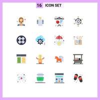 groupe de 16 signes et symboles de couleurs plates pour récompense jouant à des jeux de présentation d'entreprise amis pack modifiable d'éléments de conception de vecteur créatif