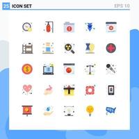 interface mobile ensemble de 25 pictogrammes d'alerte de développement d'optimisation roues dentées vers le bas éléments de conception vectoriels modifiables vecteur
