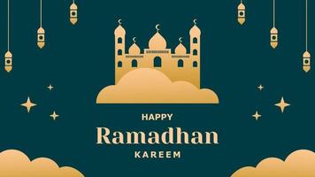 fond de luxe joyeux ramadan kareem vecteur