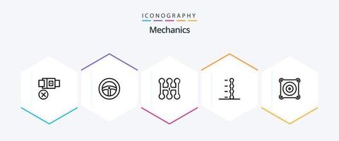 pack d'icônes mécanique 25 lignes comprenant . ventilateur. manuel. moteur. transmission vecteur