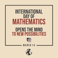 journée internationale des mathématiques. Citation du 14 mars vecteur