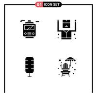 ensemble moderne de 4 glyphes et symboles solides tels que le sport de train arrêté sécurité eau éléments de conception vectoriels modifiables vecteur