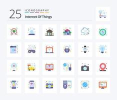 Internet des objets Pack de 25 icônes de couleur plate, y compris Internet. Wifi. l'Internet. changer. maison vecteur
