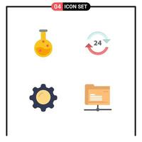 pack de 4 icônes plates modernes signes et symboles pour les supports d'impression Web tels que l'éducation cosmétiques concierge 24 heures sur 24 éléments de conception vectoriels modifiables à l'intérieur vecteur