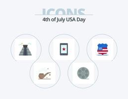pack d'icônes plates usa 5 conception d'icônes. Etats-Unis. bouclier. repère. Irlande. téléphone vecteur