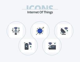 pack d'icônes remplies de ligne internet des objets 5 conception d'icônes. intelligent. magasin. transport. boutique. intelligent vecteur