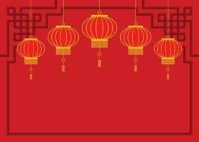 fond d'écran rouge de lanternes chinoises. vecteur