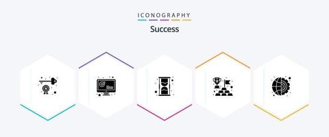 succès pack d'icônes de 25 glyphes, y compris le processus. or. succès. gagnant. récompense vecteur