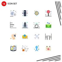16 icônes créatives signes et symboles modernes de la finance partie focus sucette cible modifiable pack d'éléments de conception de vecteur créatif