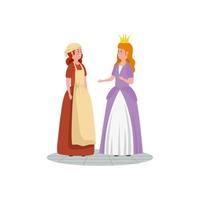 Cendrillon avec personnage avatar de conte de fées princesse vecteur