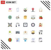 pack de 25 couleurs plates créatives d'éléments de conception vectoriels modifiables pour enfants de hochet de concombre de soins humains vecteur