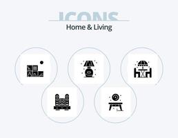 pack d'icônes de glyphe de maison et de vie 5 conception d'icônes. vie. grumeau. disque. rester. maison vecteur